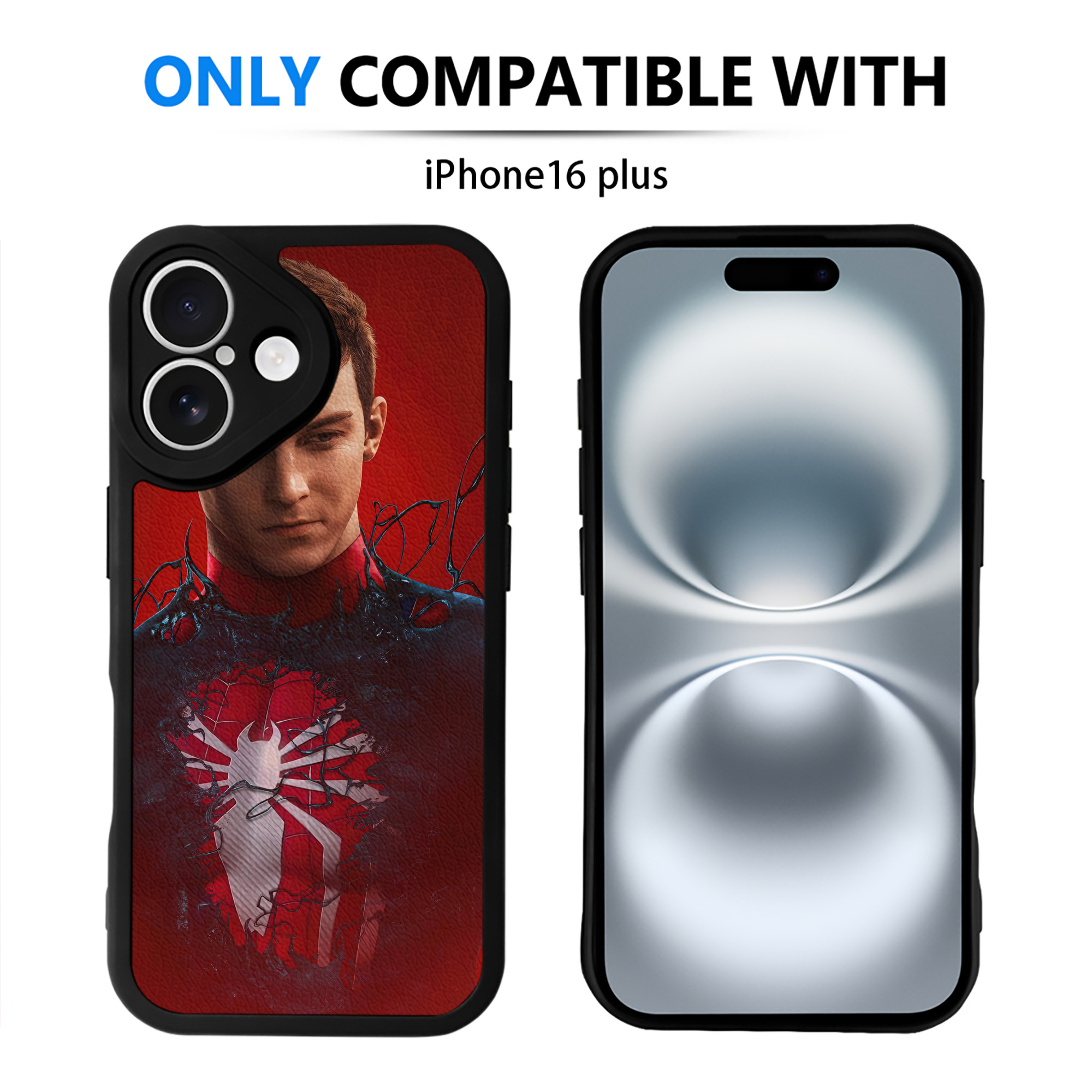 （画像用） Spider Man スパイダーマン 【iPhone 16シリーズ対応】シリコンスマホケース（レザー調） 材質：シリコン